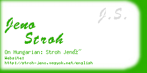 jeno stroh business card